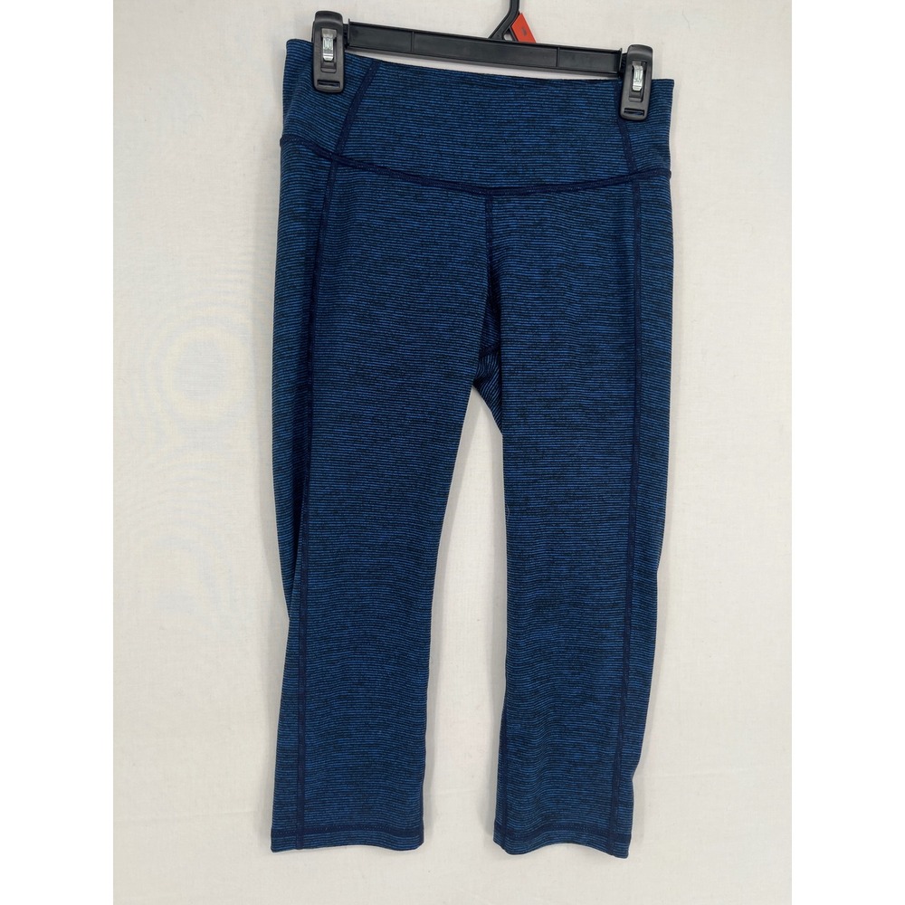 Old Navy Active Go-Dry Leggings Womens Medium Blue Black Space Dye Crop Athletic